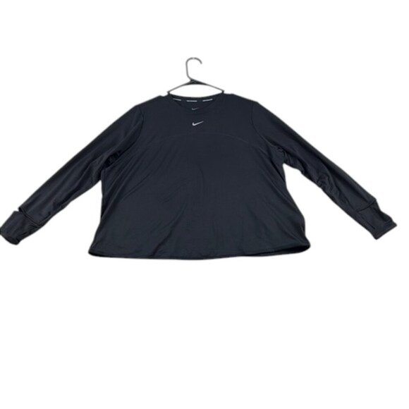 Nike Dri-Fit Running Top Thumb Holes Zip Pocket Gray Women’s 1X - Picture 1 of 8
